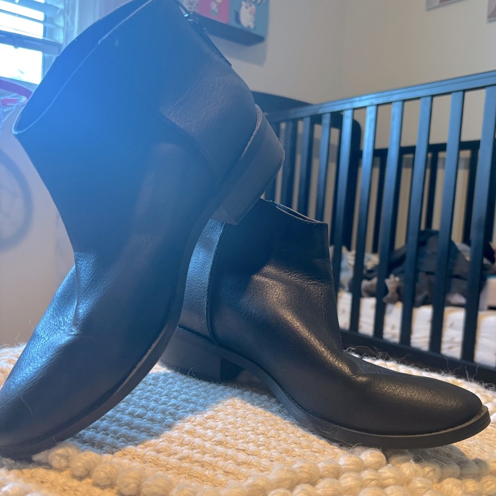 Black Booties - Faux Leather